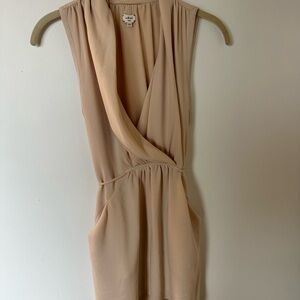 Wilfred Beige Sleeveless Wrap-Style Dress